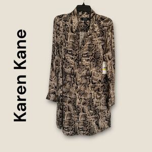 Snake print shirt dress size Medium long sleeves, Ret. $178.